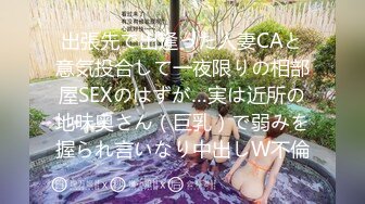 出張先で出逢った人妻CAと意気投合して一夜限りの相部屋SEXのはずが…実は近所の地味奥さん（巨乳）で弱みを握られ言いなり中出しW不倫