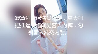 寂寞酒店保洁员阿姨，拿大扫把插逼，偷闻男客人内裤，勾引客人乳交内射。